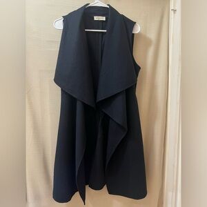 Sugarlips Elegant Black Wool Vest Coat Size Medium Open Front